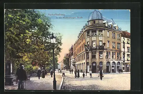 AK Aschaffenburg, Möbelhaus Hamburger in der Weissenburger Strasse