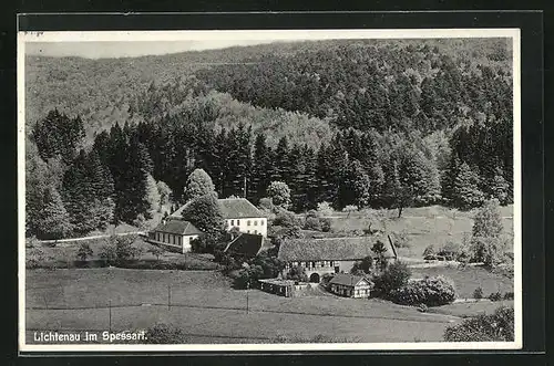 AK Lichtenau im Spessart, Teilansicht der Ortschaft