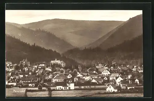 AK Tabarz, Panorama mit den Bergen im Hintergrund