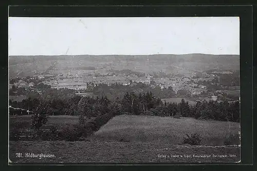 AK Hildburghausen, Panorama vom Hügel aus