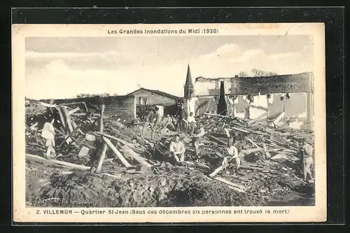 AK Villemur, Inondations / Hochwasser 1930, Quartier St-Jean