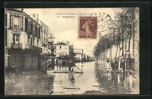 AK Puteaux, Le Crue de la Seine, 30 Janvier 1910, Hochwasser