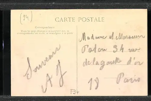 AK Villeneuve-le-Roi, Crue de Hanvier 1910 - Parc de la Faisanerie, Hochwasser