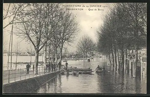 AK Charenton, Inondations du 29 Janvier 1910 - Quai de Bercy, Hochwasser