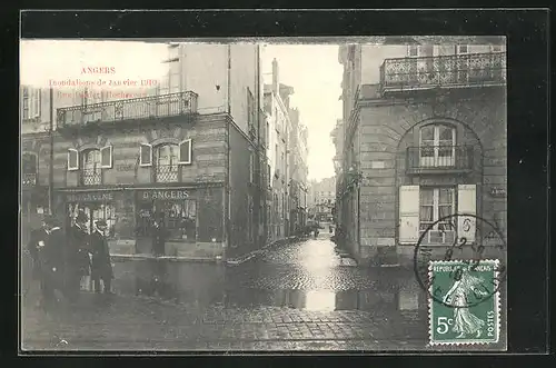 AK Angers, Hochwasser / Inondation 1910, Rue Denfert-Rochereau