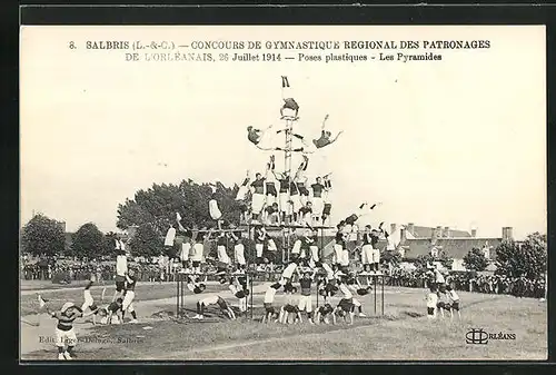 AK Salbris, Turnfest / Concours de Gymnastique Regional des Patronages de l`Orléanais 1914, Poses Plastiques, Pyramides