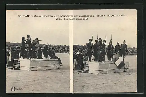 AK Orléans, Turnfest / Grand Concours de Gymnastique des patronages de France 1913, Les poses plastiques