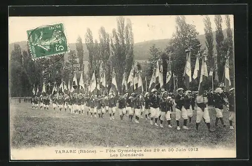 AK Tarare, Fête Gymnastique des 29 et 30 Juin 1912 - Les Etendards, Turnfest
