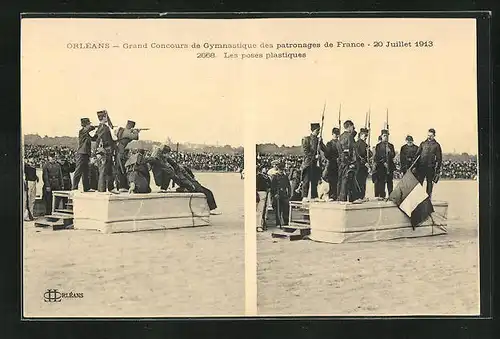 AK Orléans, Grand Concours de Gymnastique des patronages de France 1913 - Les poses plastiques, Turnfest
