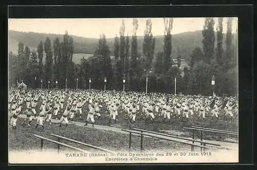 AK Tarare / Rhône, Fête Gymnique 1912, Exercices d`Ensemble