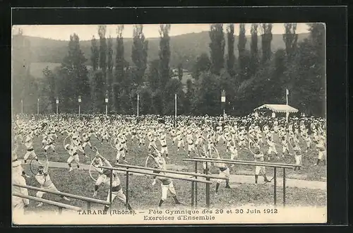 AK Tarare / Rhône, Fête Gymnique 1912, Exercices d`Ensemble