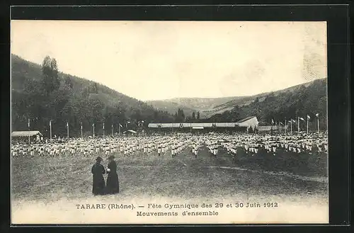 AK Tarare / Rhône, Fête Gymnique 1912, Mouvements d`ensemble