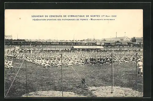 AK Nantes, Concours de Gymnastique 1909, Fédération Sportive des Patronages de France, Mouvements d`Ensemble