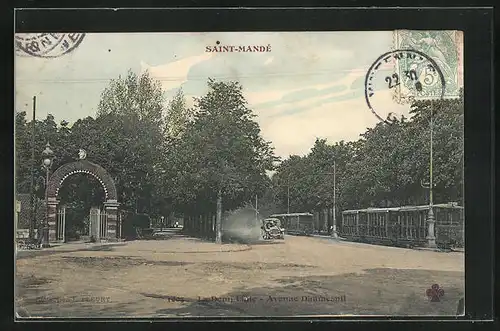 AK Saint-Mandé, La Demi Lune - Avenue Daumesnil, Strassenbahn