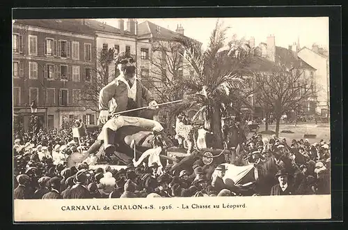 AK Chalon-sur-Saone, Carnaval 1926, La Chasse au Léopard, Fasching