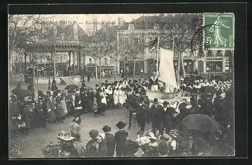 AK Chalon-sur-Saone, Carnaval 1908, Char de la Société, Fasching