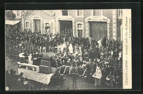 AK Chalon-sur-Saone, Carnaval 1908, Char du Diamant, Fasching