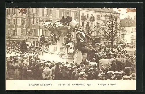 AK Chalon-sur-Saone, Fetes de Carnaval 1932, Musique Moderne, Fasching