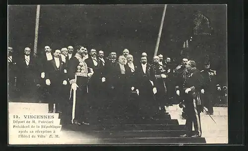 AK Vincennes, Départ de M. Poincaré, Président de la République après sa réception à l`Hôtel de Ville