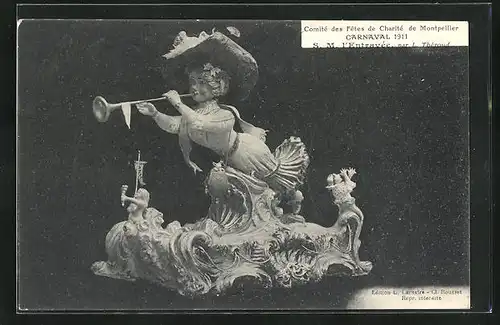 AK Montpellier, Comité des Fêtes de Charité, Carnaval 1911, S. M. l`Entravée