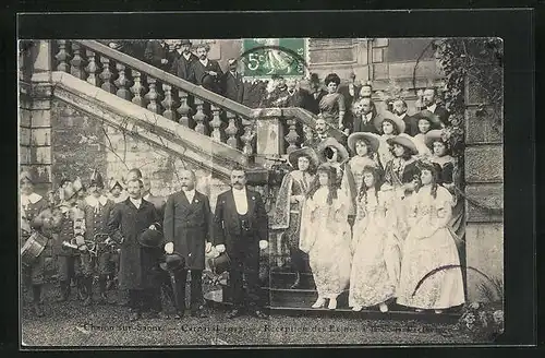 AK Chalon-sur-Saône, Carnaval 1912, Reception des Reines