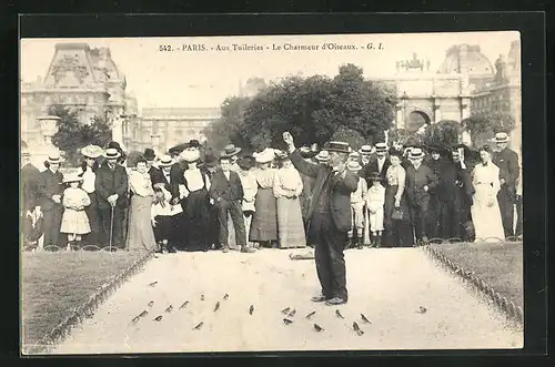 AK Paris, Le Charmeur d`Oiseaux aux Tuileries