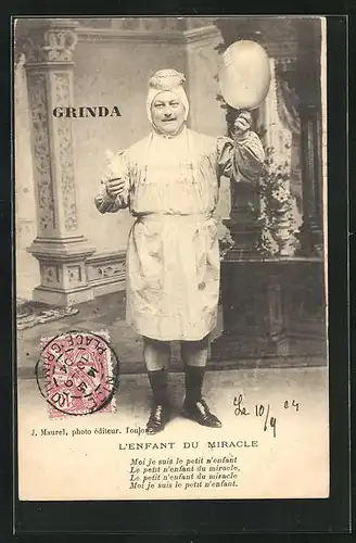 AK Komiker Grinda in seiner Rolle als Riesenbaby L`Enfant du Miracle