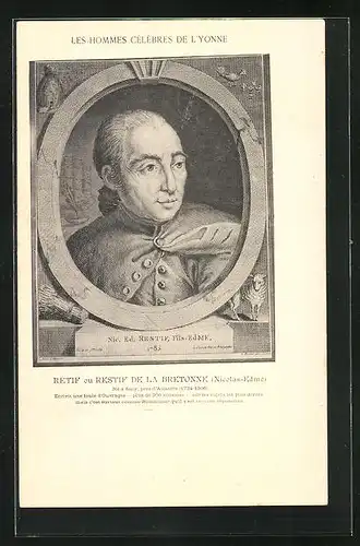 AK Les Hommes Célèbres de l`Yonne, Nicolas-Edme
