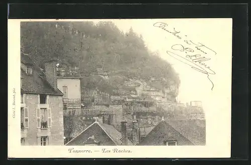 AK Tonnerre, Les Roches, Häuser am Berghang