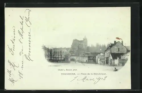 AK Tonnerre, l'Eglise, Place de la Republique