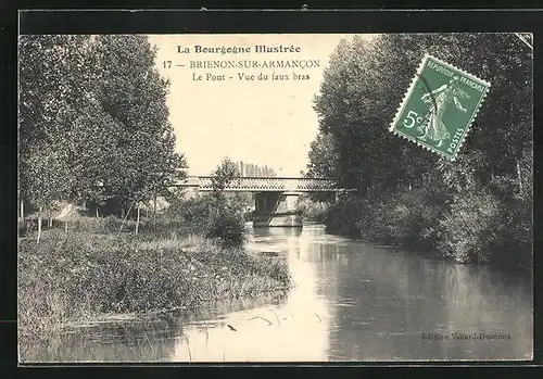 AK Brienon-sur-Armancon, Le Pont - Vue du faux bras