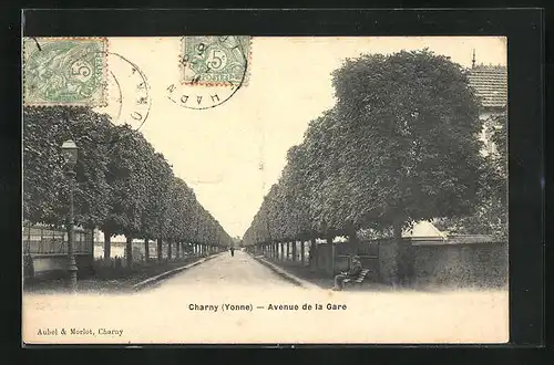 AK Charny, Avenue de la Gare, Blick in die Strasse