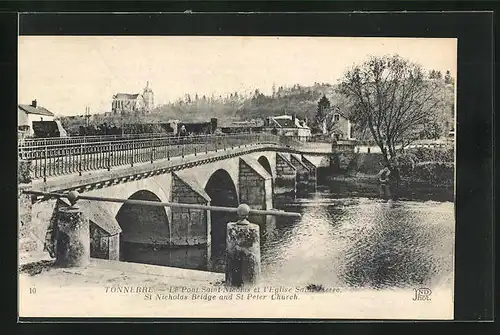 AK Tonnerre, Le Pont Saint-Nicolas et l`Eglise Saint-Pierre