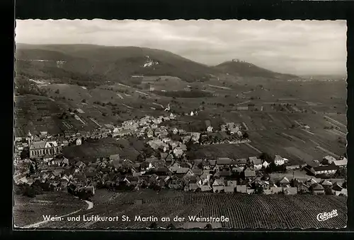 AK St. Martin /Weinstrasse, Gesamtansicht aus der Vogelschau