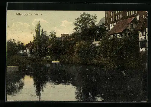 AK Allendorf /Werra, Ortspartie mit Werra