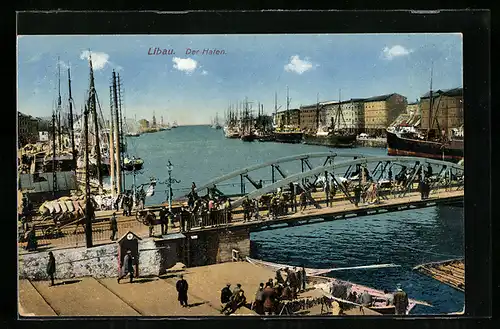 AK Libau, Brücke im Hafen