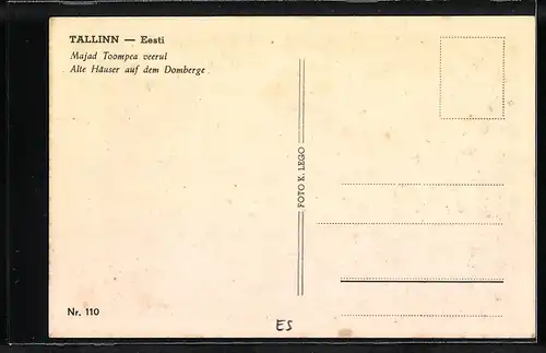 AK Tallinn, Alte Häuser auf dem Domberg