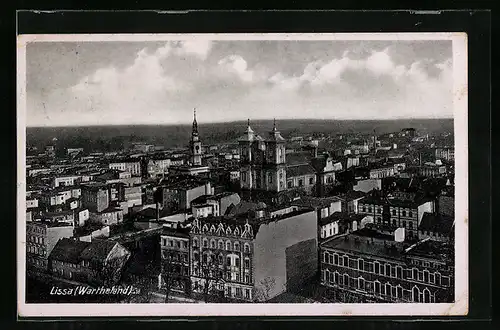 AK Lissa / Leszno, Blick über Dächer der Stadt