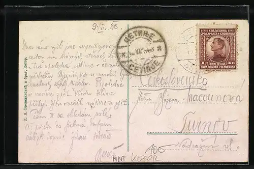 AK Cetinje, Blick über die Dächer der Stadt