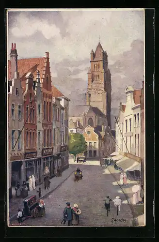 Künstler-AK Bruges, Le Cathedrale