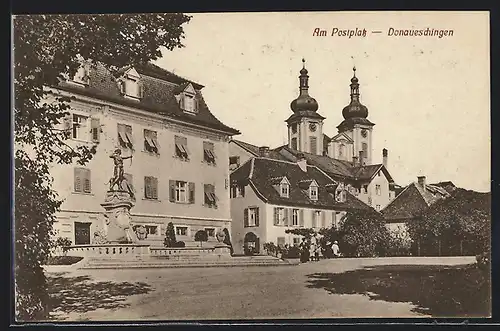AK Donaueschingen, Partie am Postplatz