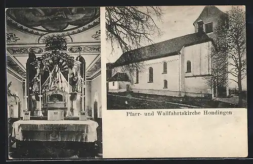 AK Hondingen, Pfarr- und Wallfahrtskirche mit Altar