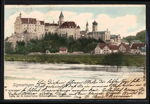 AK Sigmaringen, Blick zum Schloss