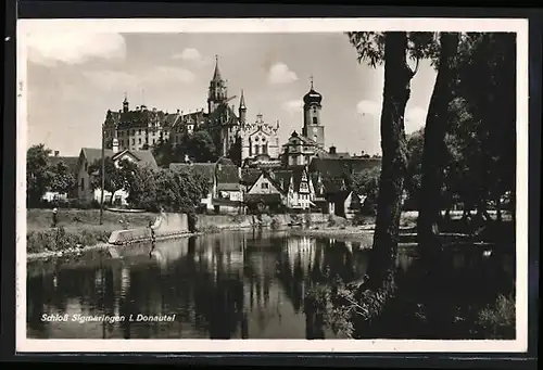 AK Sigmaringen im Donautal, Blick zum Schloss