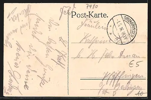 AK Sigmaringen, Ortsansicht mit Wehr