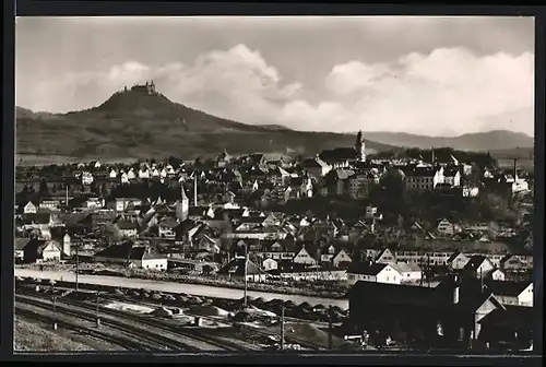 AK Hechingen, Gesamtansicht mit dem Bahnhof im Vordergrund