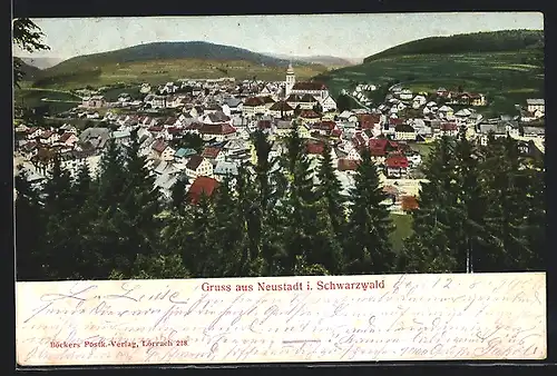 AK Neustadt im Schwarzwald, Panoramablick auf die Ortschaft