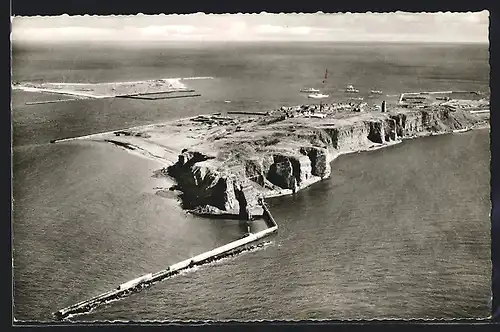 AK Helgoland, Fliegeraufnahme der Insel und Dühne