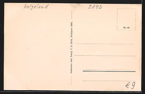 AK Helgoland, Unterland mit Reede und Düne