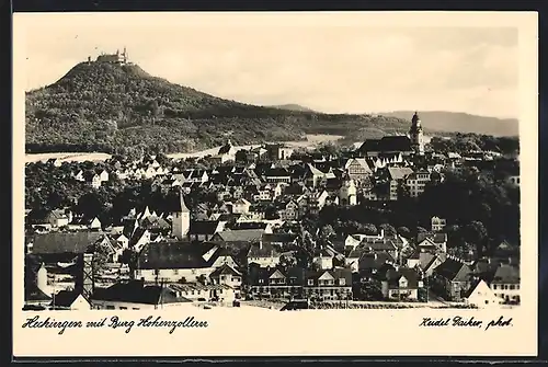 AK Hechlingen, Gesamtansicht mit der Burg Hohenzollern